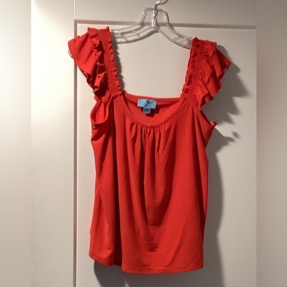 NWOT CeCe Smock Ruffle Strap Knit Tank Top Size XS - Picture 1 of 4